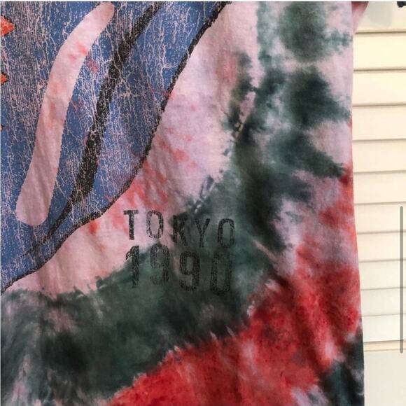 Vintage Rolling Stones Tokyo 1990 Tie Dye Graphic T-Shirt - Picture 5 of 6